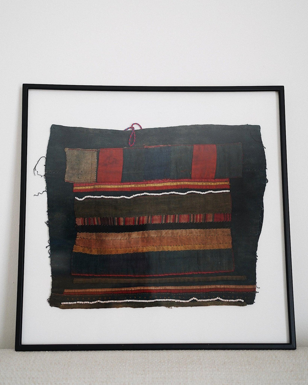 Ahkaya Vintage Hand Embroidered Textile Wall Art | Olive & Iris