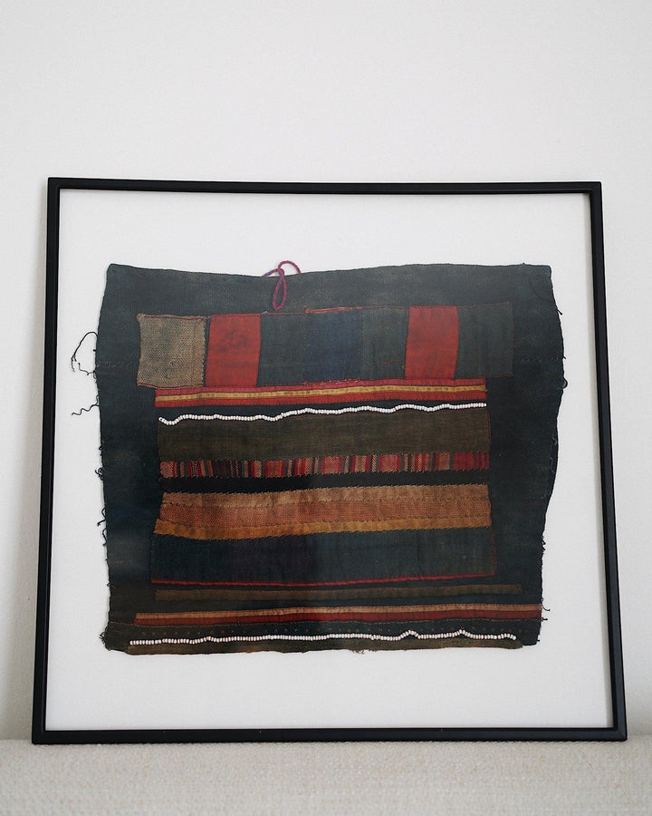 Ahkaya Vintage Hand Embroidered Textile Wall Art | Olive & Iris