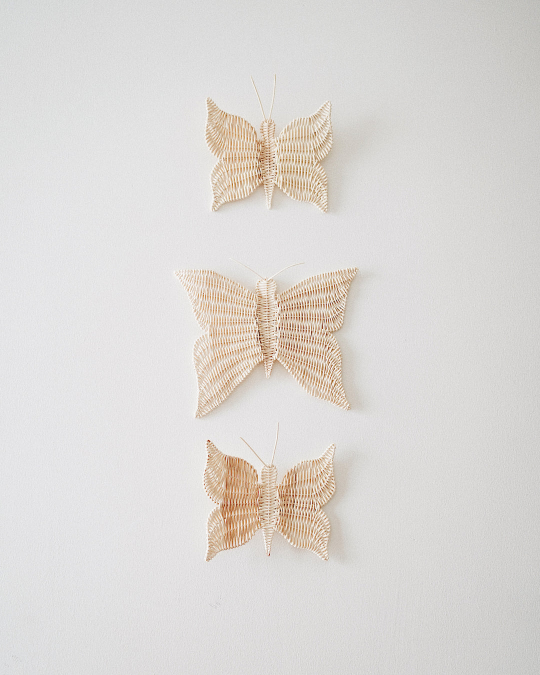Butterflies Rattan Wall Hanging Set of 3 | Olive & Iris