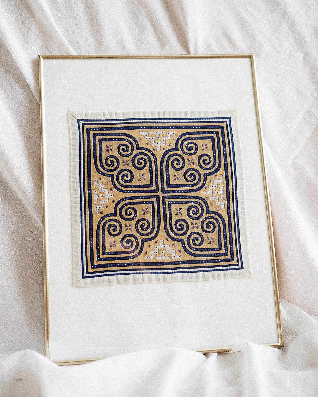 Maisa Vintage Hand Embroidered Textile Wall Art | Olive & Iris