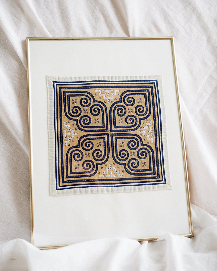 Maisa Vintage Hand Embroidered Textile Wall Art | Olive & Iris