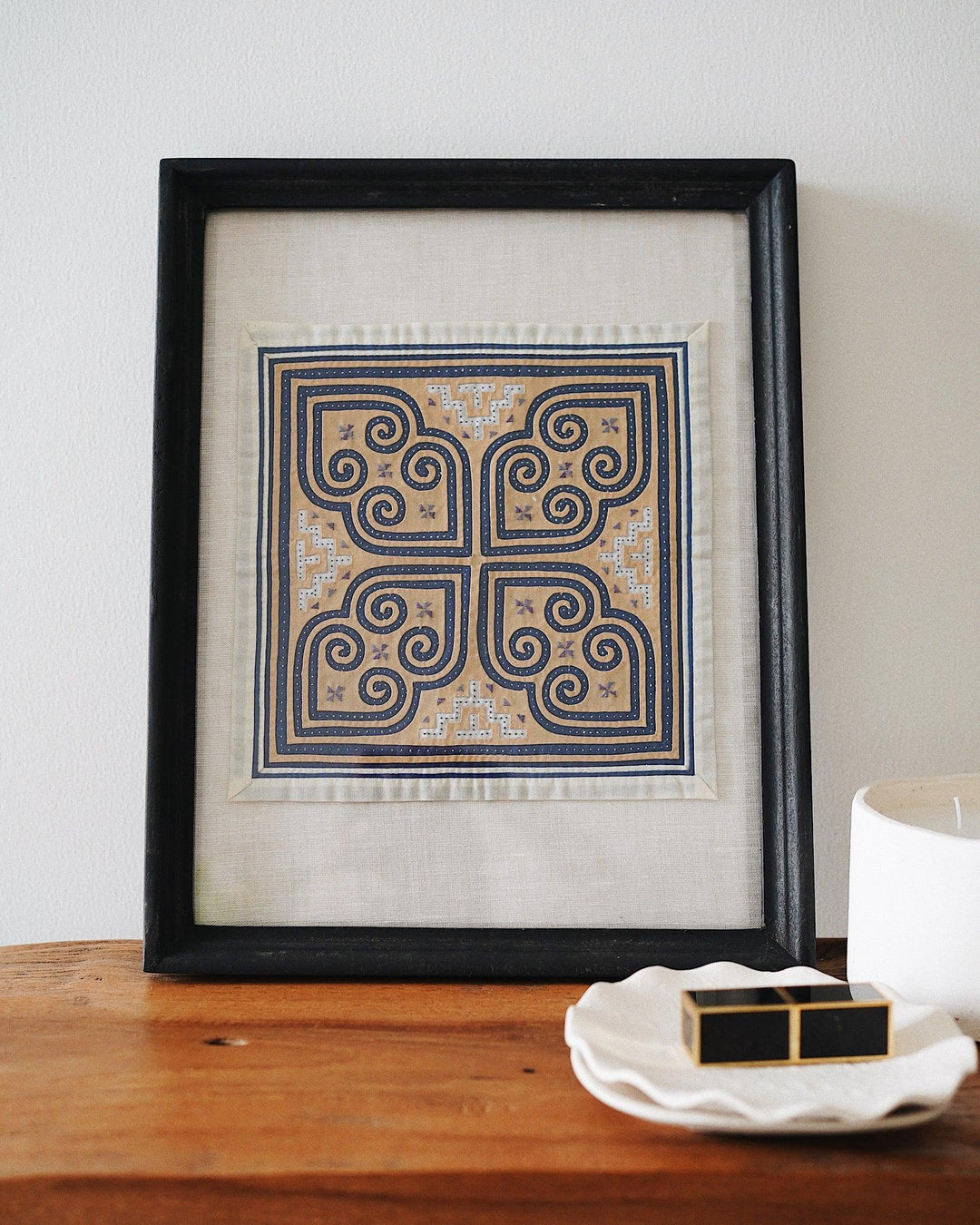 Maisa Vintage Hand Embroidered Textile Wall Art | Olive & Iris