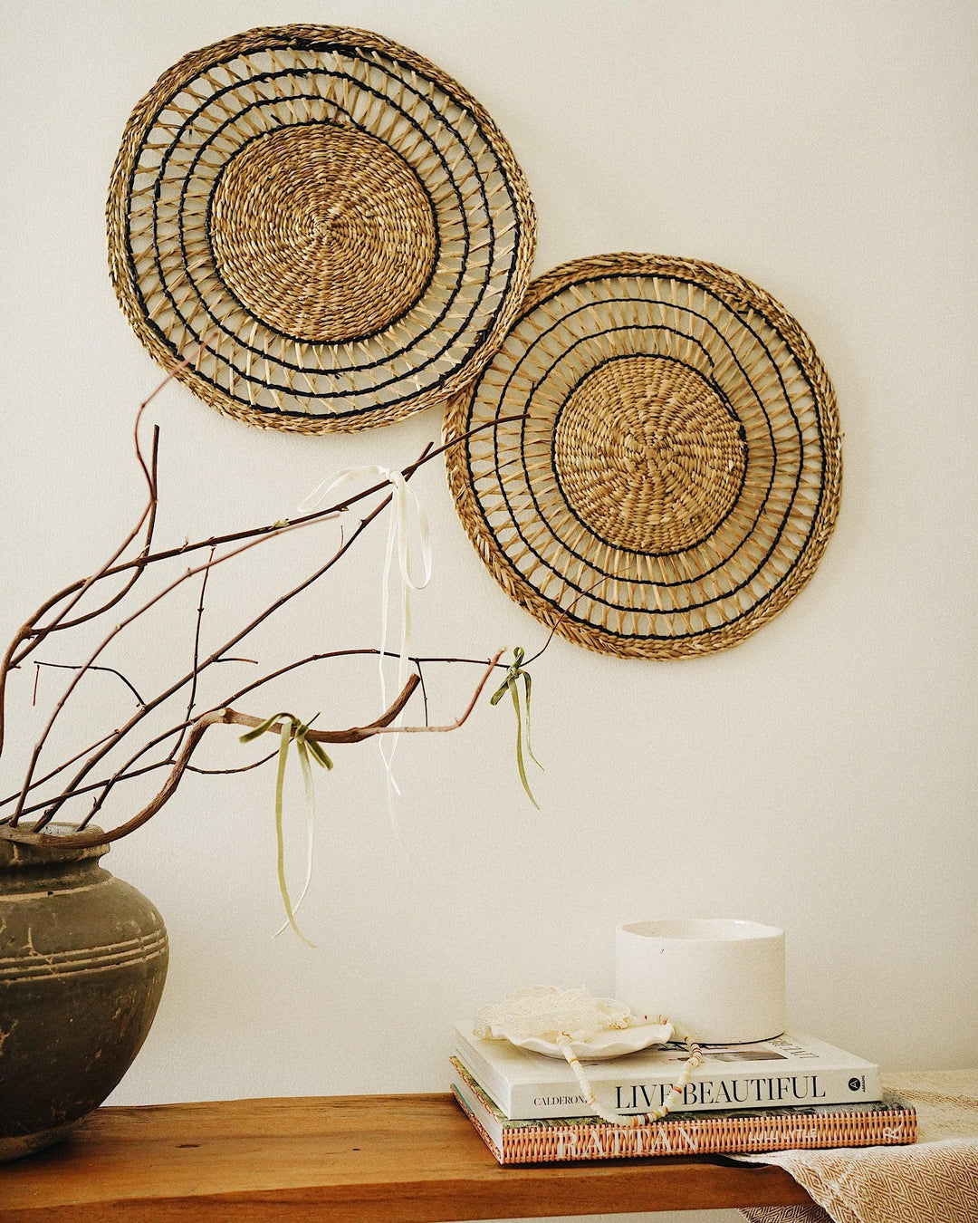 Yara Basket Wall Hanging Set of 2 By CallaForma Olive & Iris