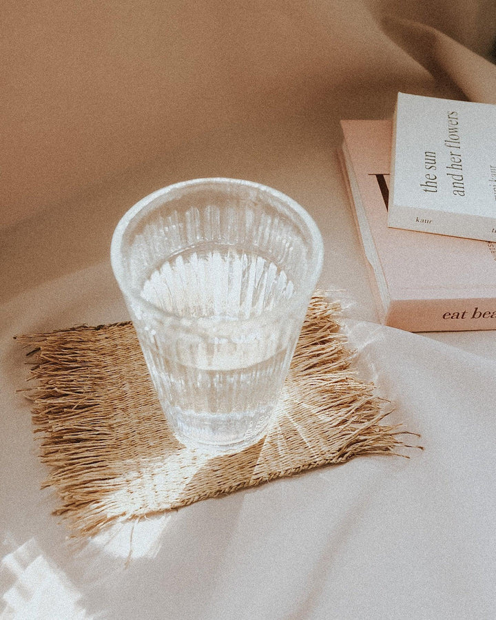 Primrose Jute Woven Coaster Set of 4 | Olive & Iris