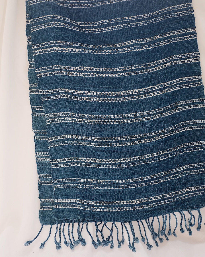 Sierra Indigo Handwoven Cotton Table Runner | Olive & Iris