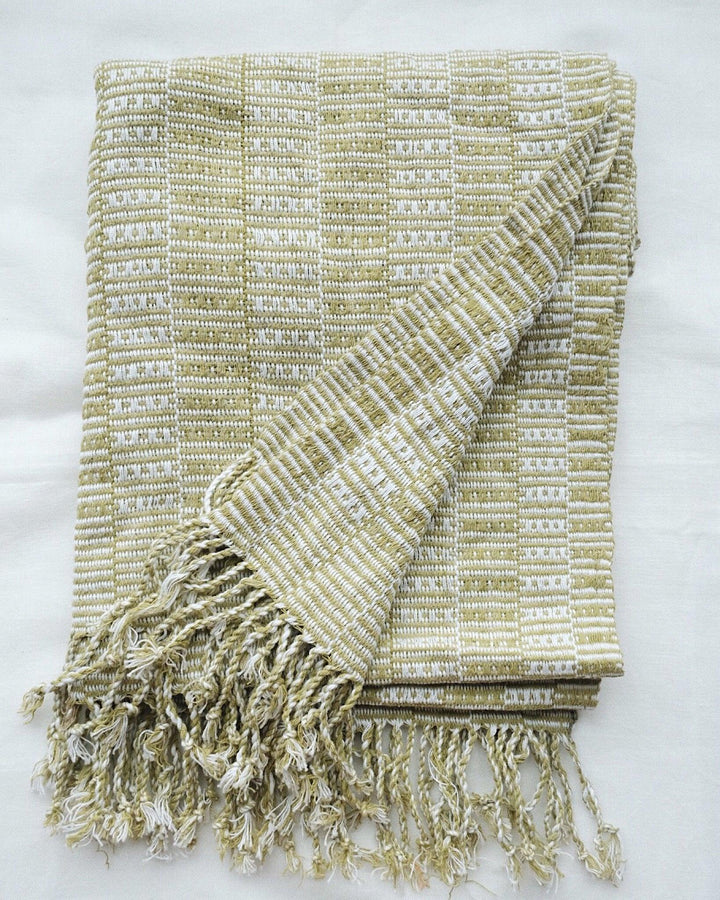 Vintage Hand Woven Table Runner, Throw | Olive & Iris