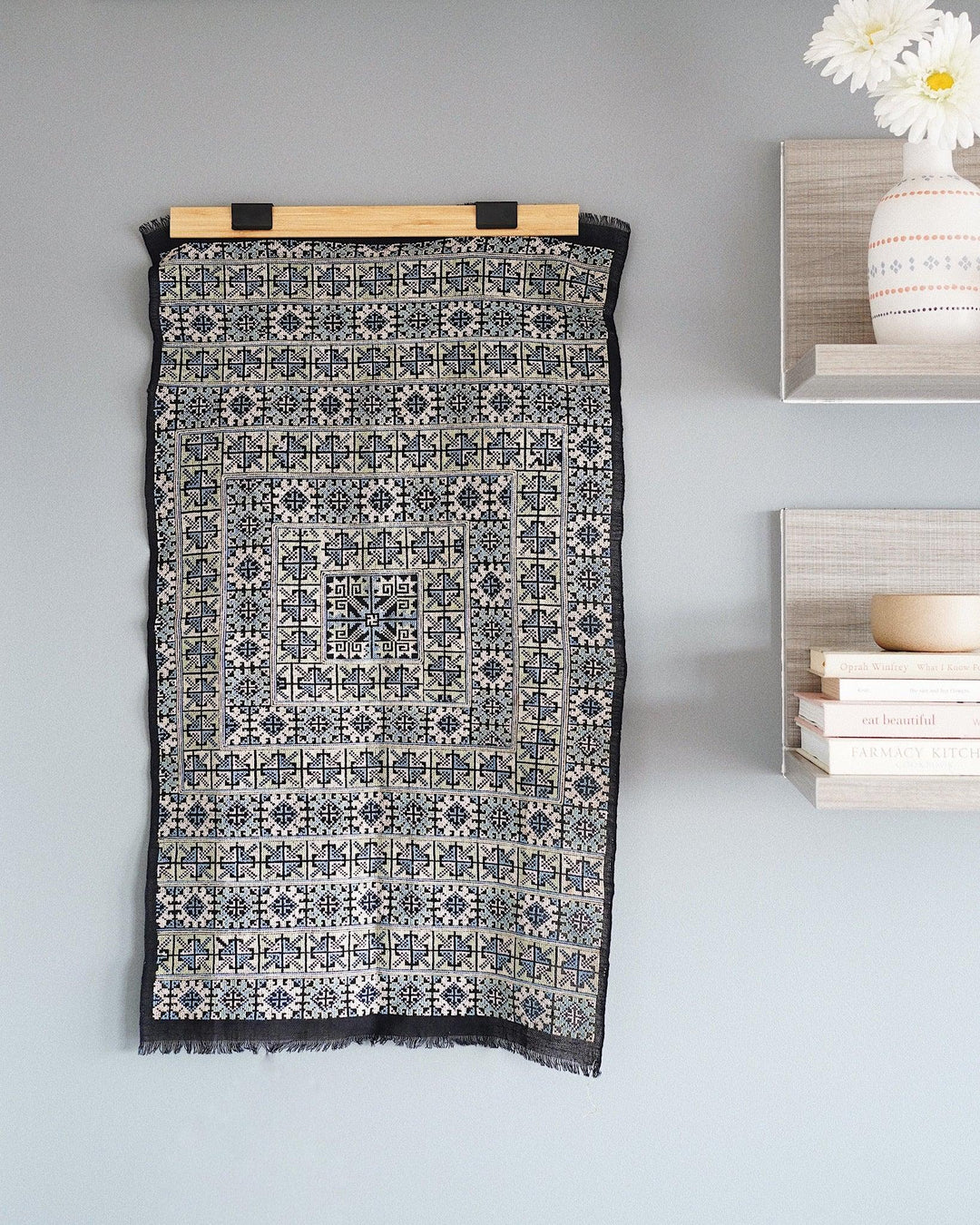 Wila Hmong Hand Embroidered Textile Wall Art | Olive & Iris