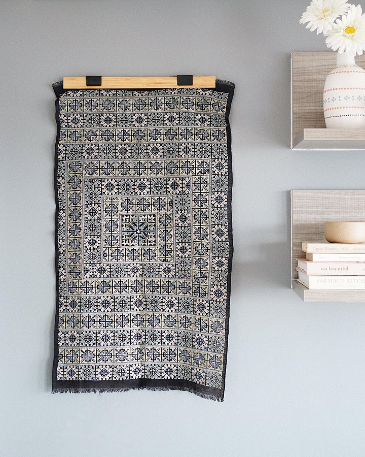 Wila Hmong Hand Embroidered Textile Wall Art | Olive & Iris