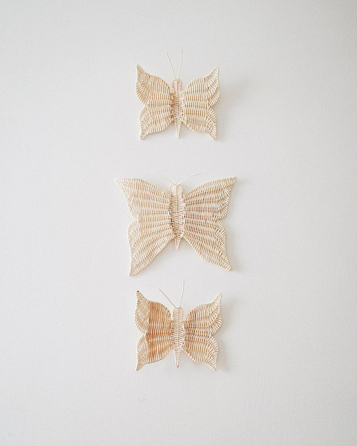 Butterflies Rattan Wall Hanging Set of 3 | Olive & Iris