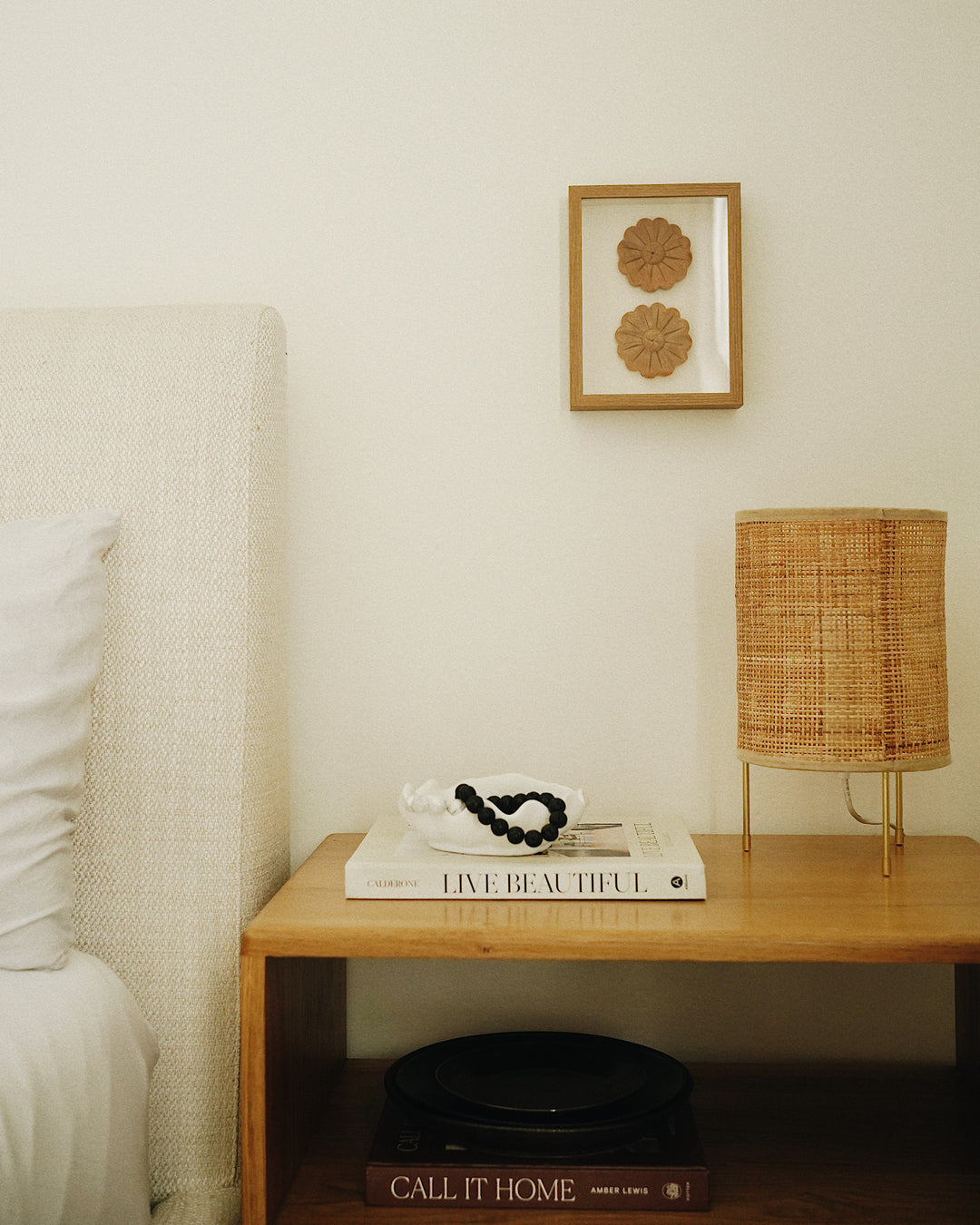 Daisy Wooden Wall Art - Framed bedside table