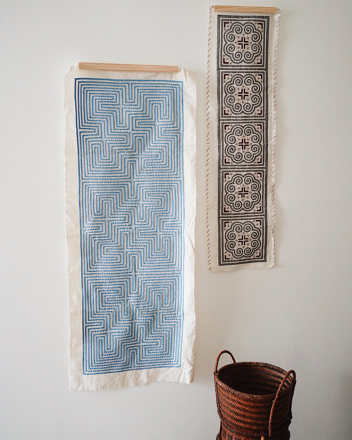 Kacha Vintage Hand Embroidered Textile Wall Art | Olive & Iris