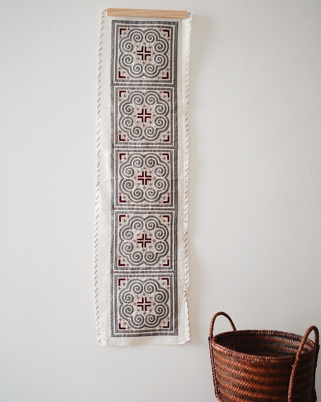 Kacha Vintage Hand Embroidered Textile Wall Art | Olive & Iris