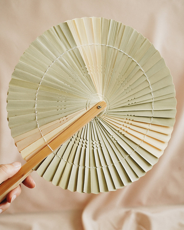Lotus Palm Hand Fan | Olive & Iris