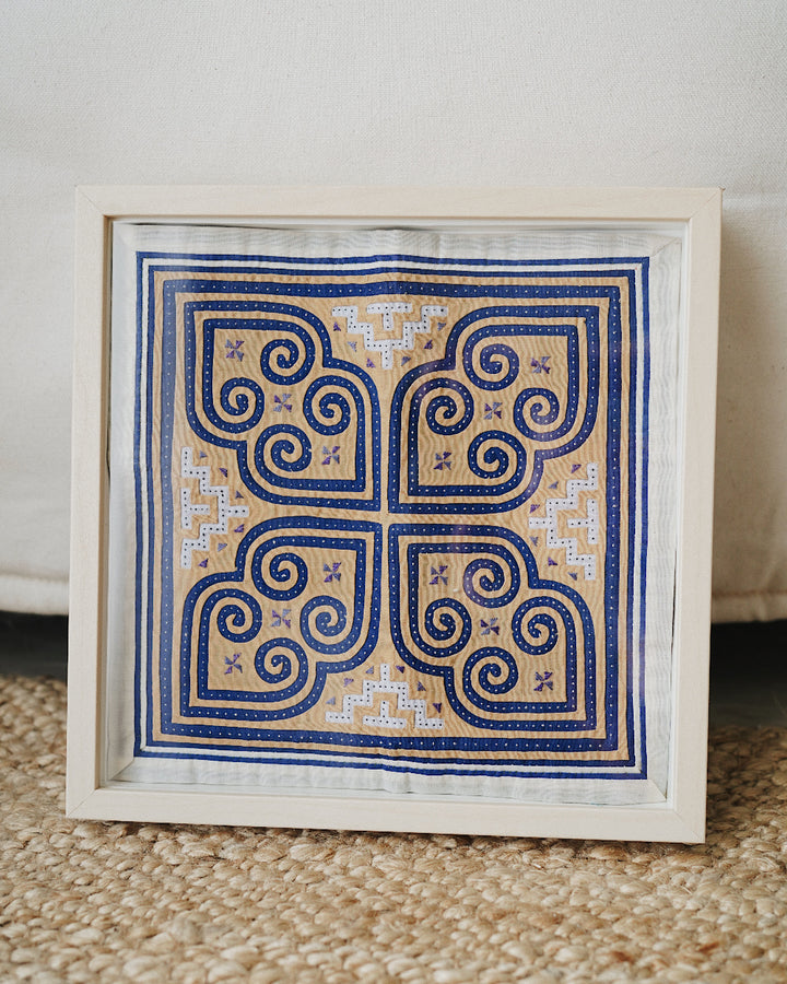 Maisa Vintage Hand Embroidered Textile Wall Art | Olive & Iris