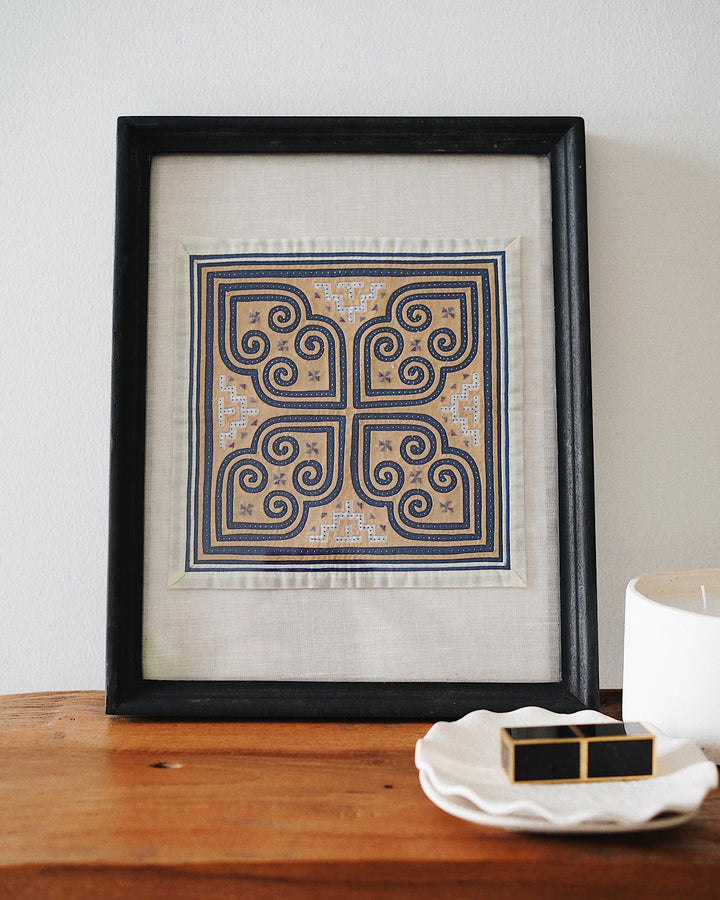 Maisa Vintage Hand Embroidered Textile Wall Art | Olive & Iris
