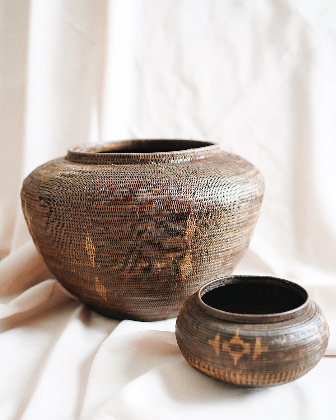 Dhina Small Vintage Decorative Basket | Olive & Iris