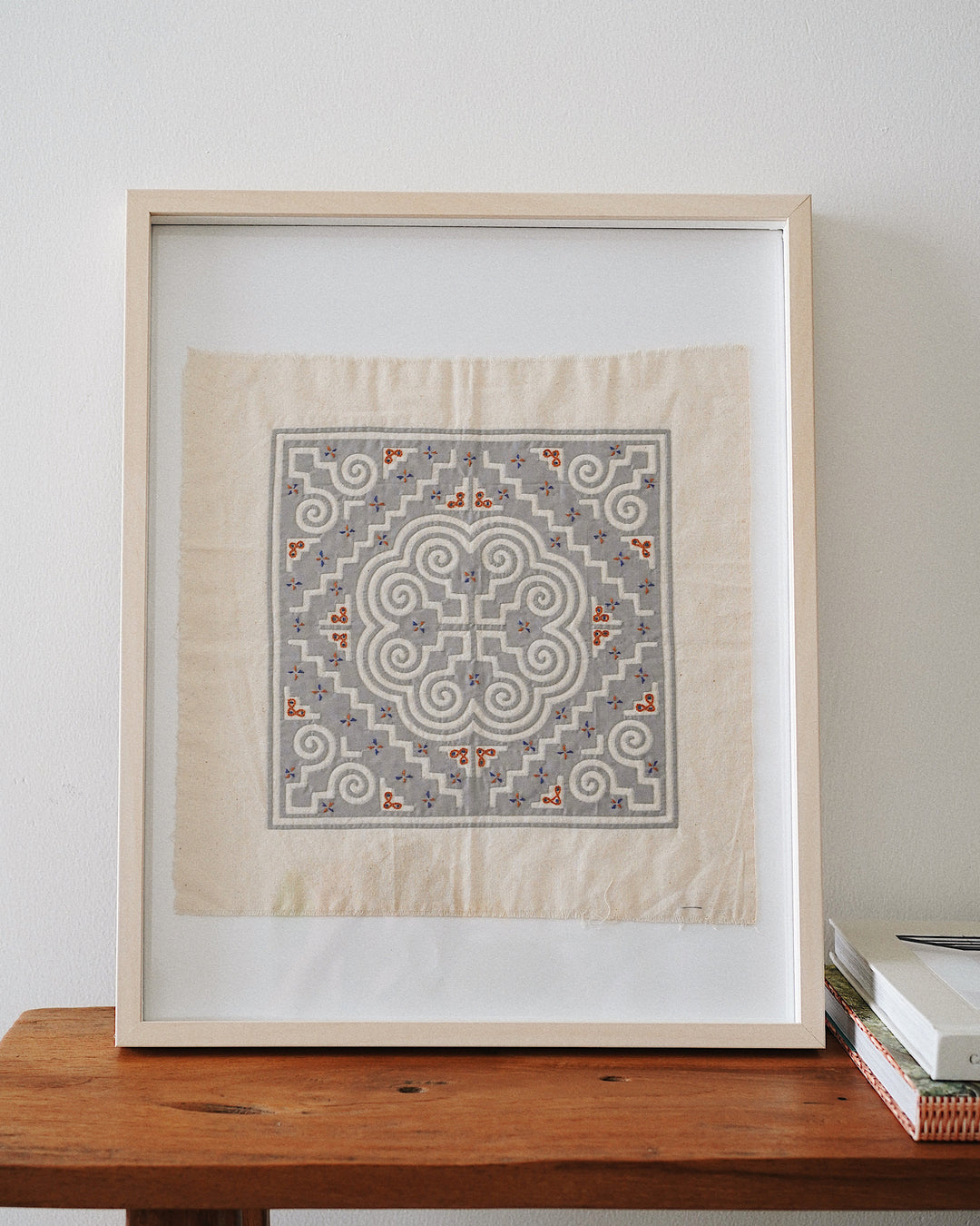 Sana Vintage Hand Embroidered Textile Wall Art | Olive & Iris