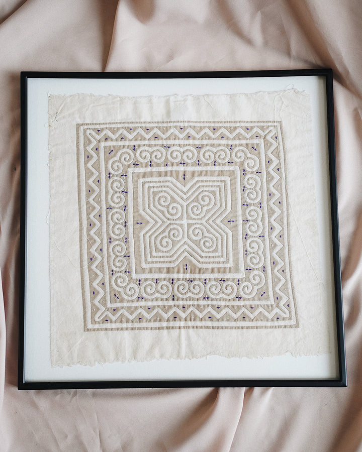 Sema Vintage Hand Embroidered Textile Wall Art | Olive & Iris