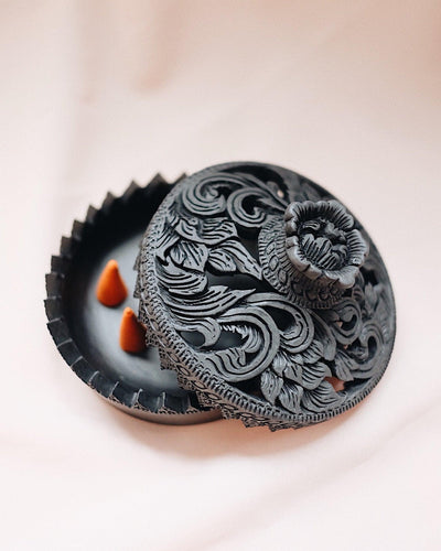 Aroon Hand Carved Incense Holder | Olive & Iris