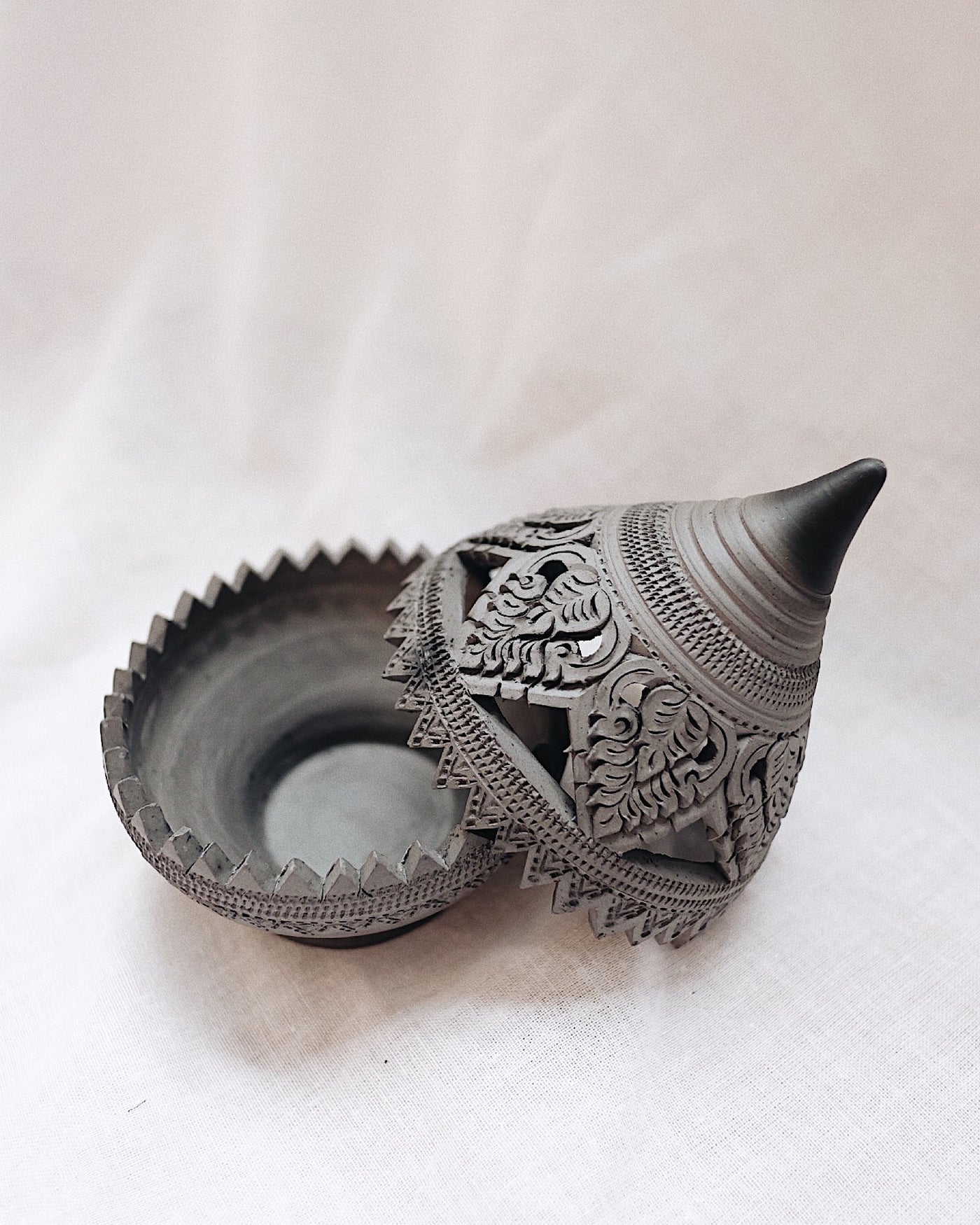 Atid Hand Carved Clay Incense Holder | Olive & Iris