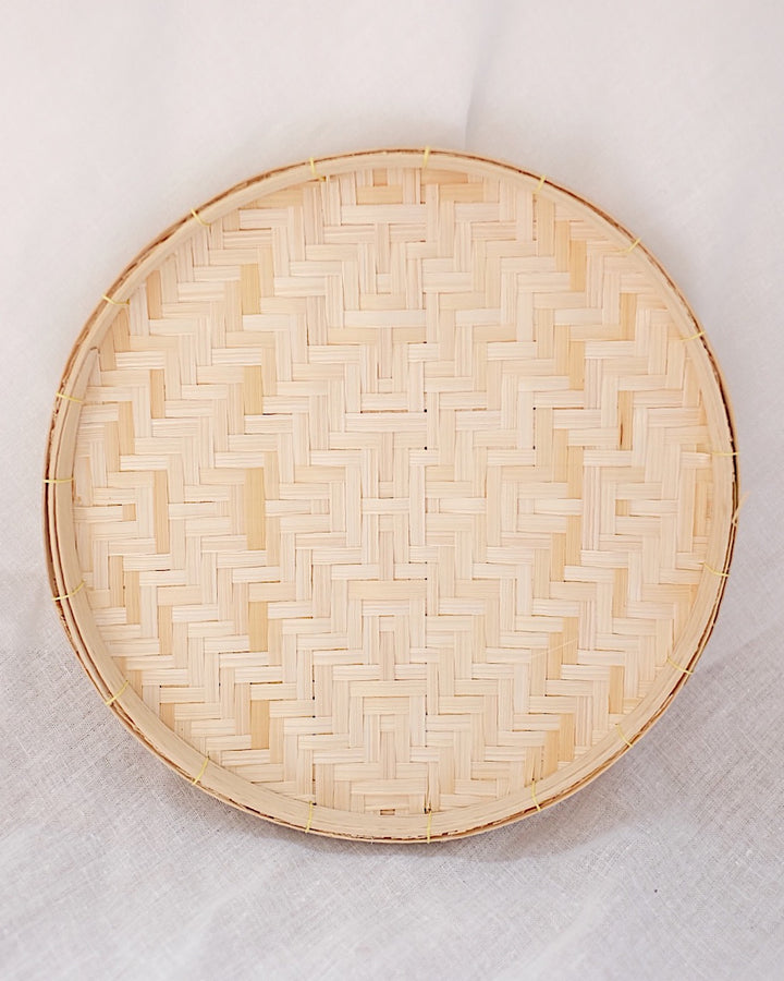 Bamboo Flat Basket | Olive & Iris