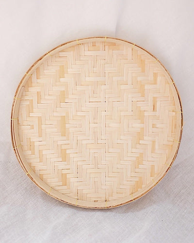 Bamboo Flat Basket | Olive & Iris