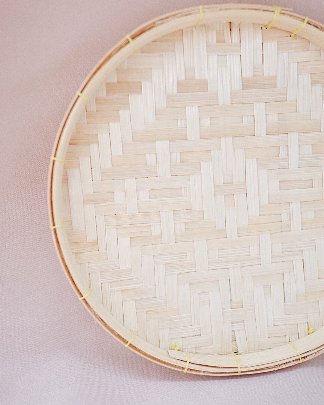 Bamboo Flat Basket 6" | Olive & Iris