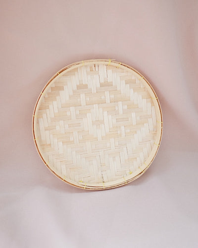 Bamboo Flat Basket 6" | Olive & Iris