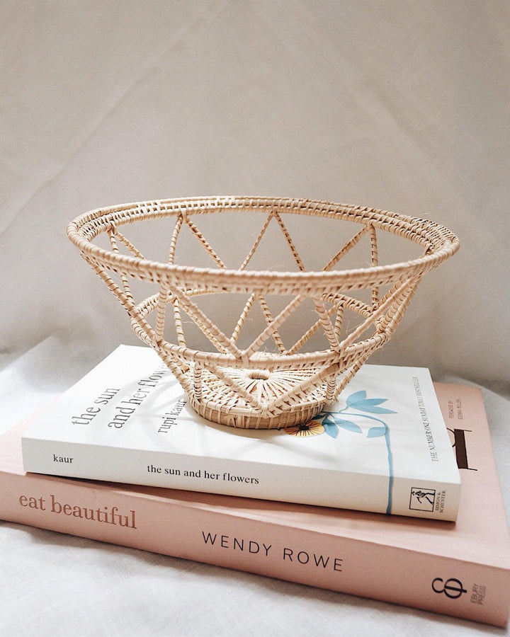 Violette Hand Woven Rattan Basket | Olive & Iris