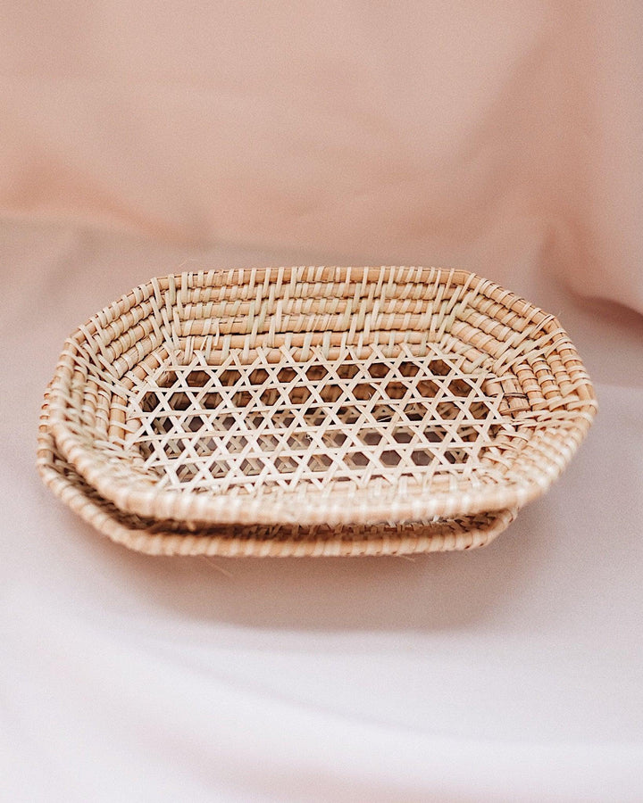 Dianella Petite Handwoven Rattan Tray | Olive & Iris 