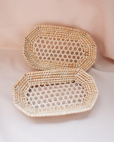 Dianella Petite Handwoven Rattan Tray | Olive & Iris 