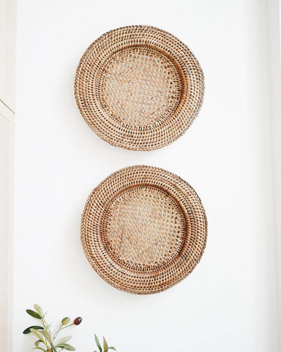 Fern Vintage Round Rattan Tray | Olive & Iris