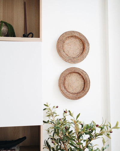 Fern Vintage Round Rattan Tray | Olive & Iris