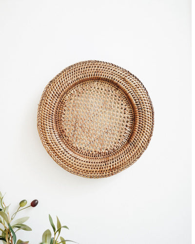 Fern Vintage Round Rattan Tray | Olive & Iris