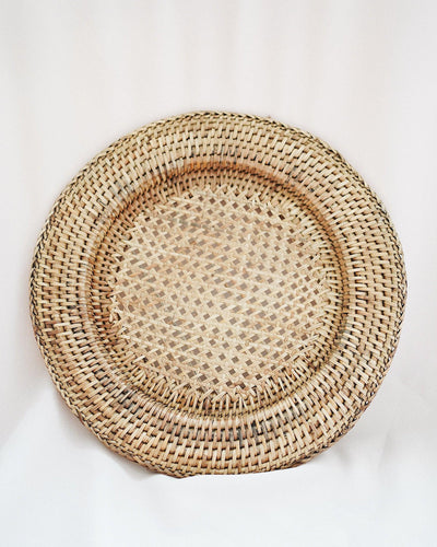 Fern Vintage Round Rattan Tray | Olive & Iris