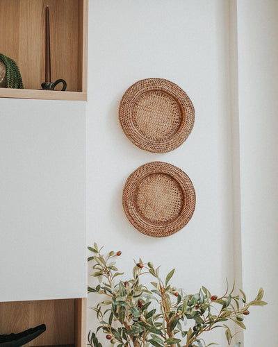 Fern Vintage Round Rattan Tray | Olive & Iris