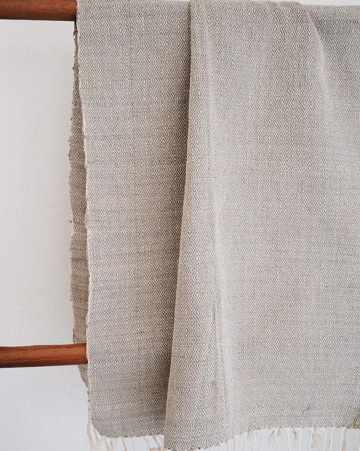 Gray Vintage Marble Handwoven Throw | Olive & Iris