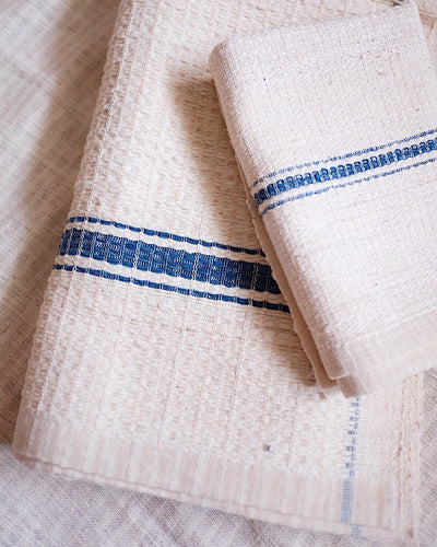 Handwoven Organic Cotton Waffle Towel Set - White