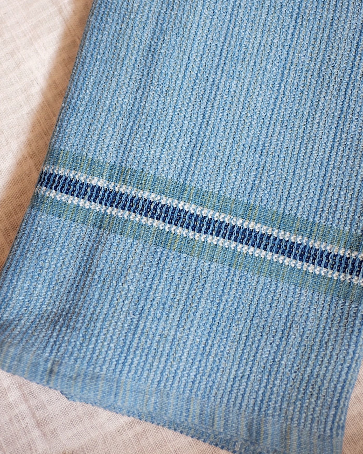 Blue Handwoven Organic Cotton Towel Blanket | Olive & Iris 