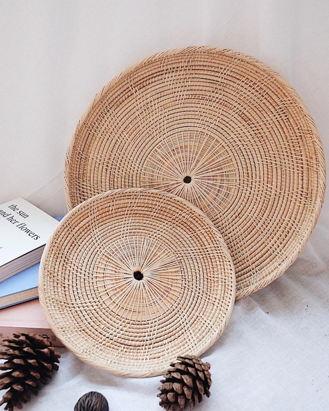 hand woven rattan plate - Olive & Iris