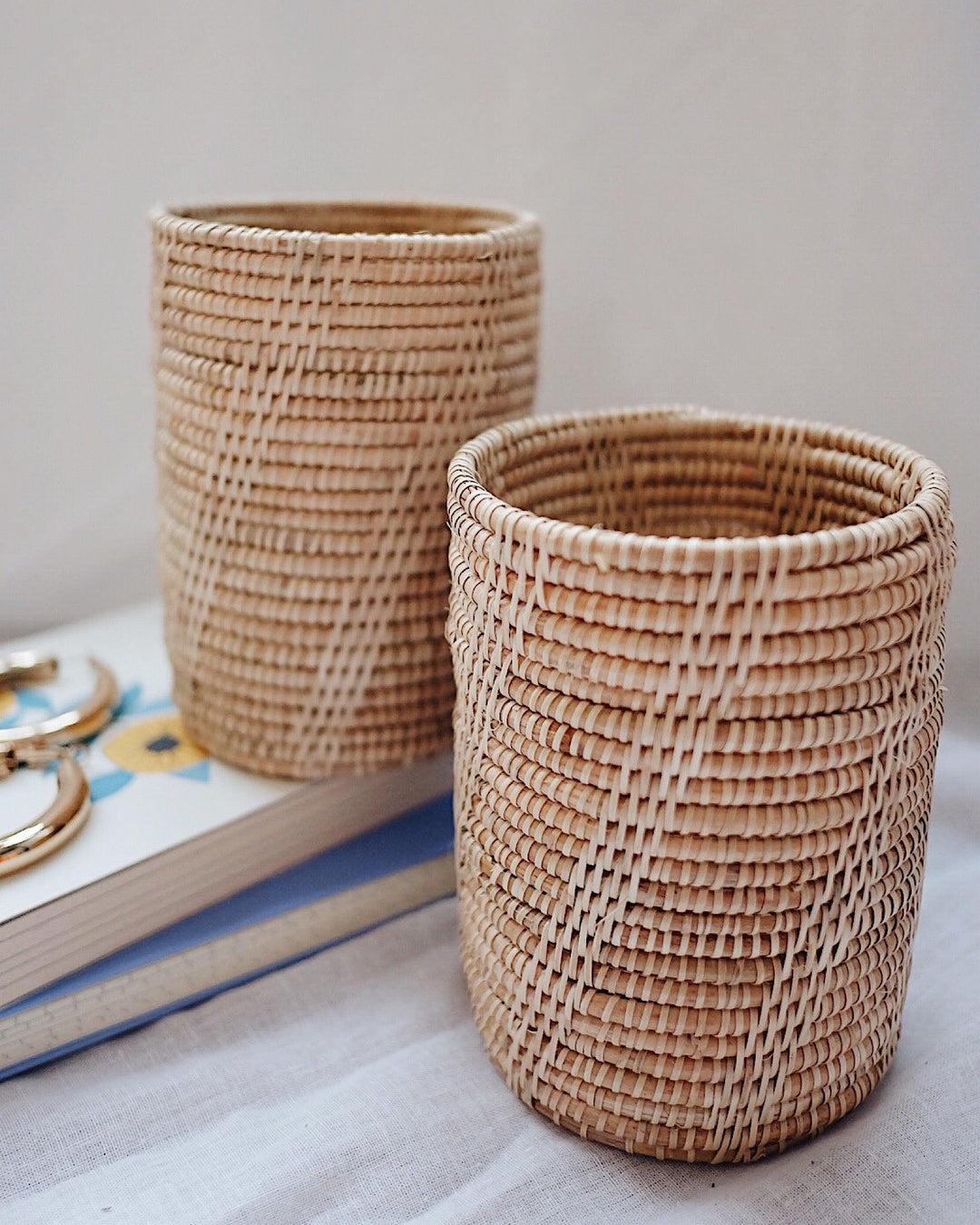 Thyme Rattan Utensil Holder Holiday Set | Olive & Iris