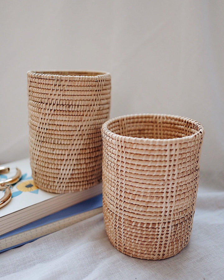 Thyme Rattan Utensil Holder Holiday Set | Olive & Iris