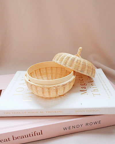Holly Bamboo Storage Box with Lid | Olive & Iris
