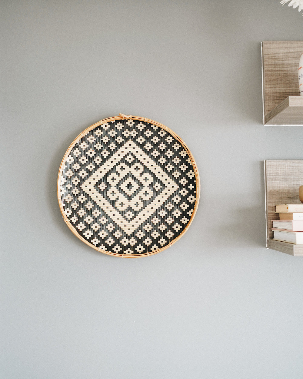 Idra Bamboo Flat Basket | Olive & Iris