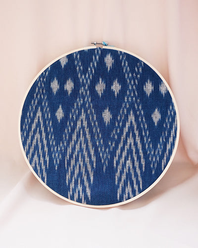 Indigo Hand Woven Textile Wall Art - Olive & Iris