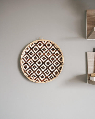 Isra Bamboo Flat Basket | Olive & Iris