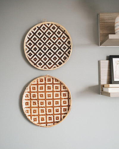 Isra Bamboo Flat Basket | Olive & Iris