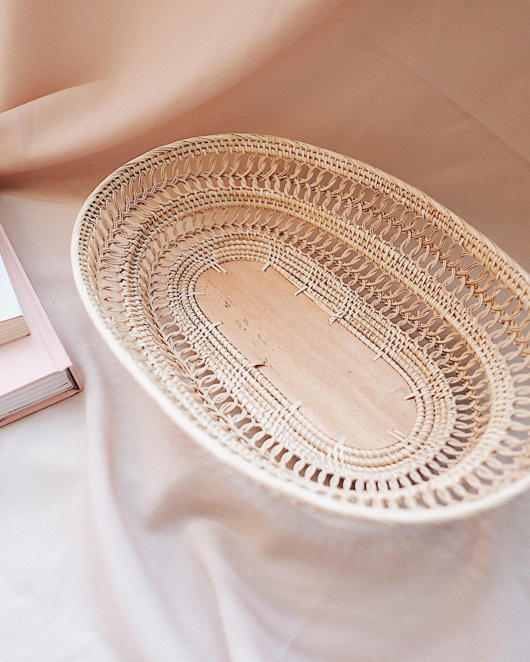 Jasmine Oval Rattan Woven Basket | Olive & Iris