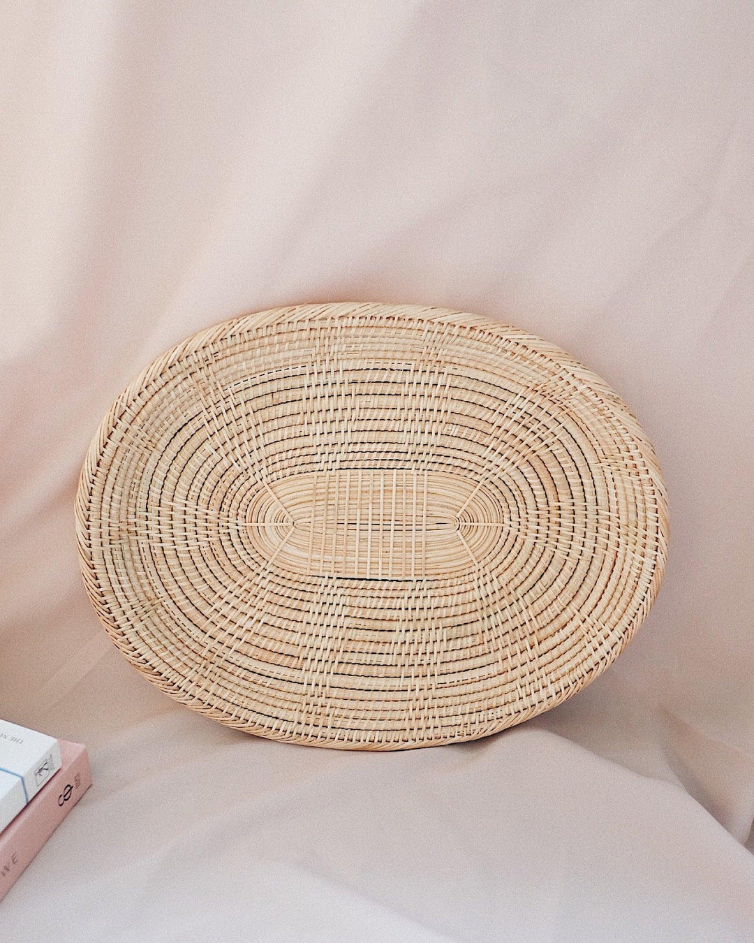 Large Oval Handwoven Rattan Plate | Olive & Iris