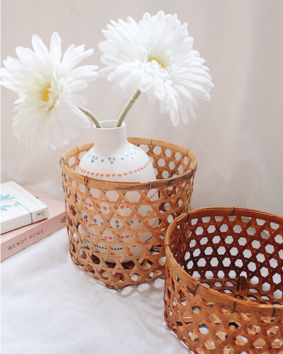 Lovebug Medium Bamboo Basket | Olive & Iris 